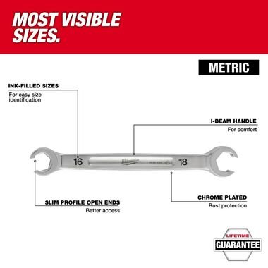 Milwaukee 9mm X 11mm Double End Flare Nut Wrench - Image 11